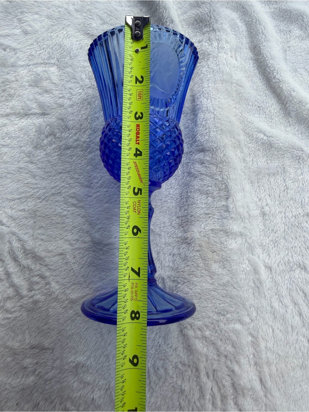 VTG Avon Fostoria Cobalt Blue George Washington Cameo Water Wine Goblet 1976 - Picture 5 of 6